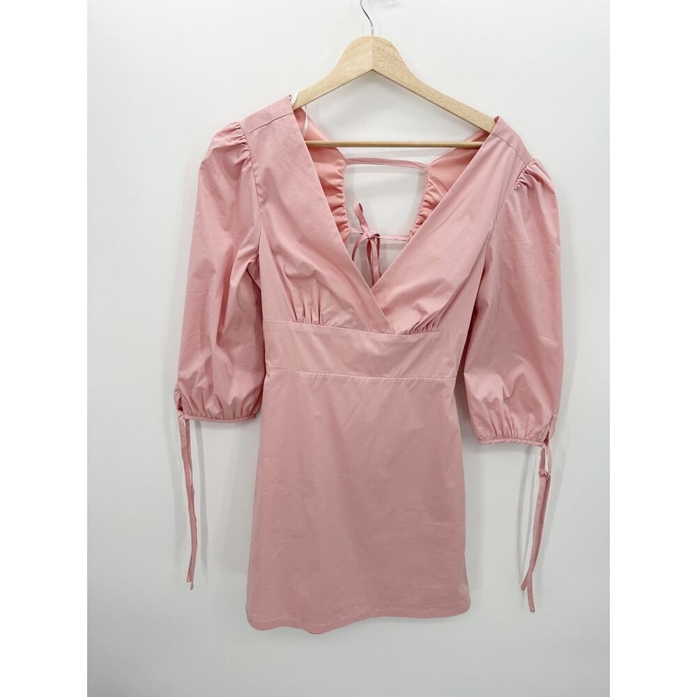 Lulu's Blush Pink Dream About Mini Backless Mini Dress Women Small Puff Sleeve